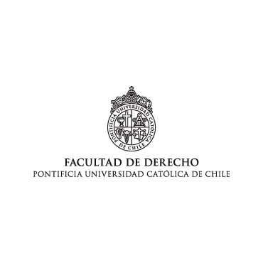 Logo de la Facultad de Derecho UC de la Pontificia Universidad Católica de Chile, sobre un fondo blanco